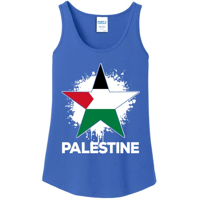 Vintage Palestinian Palestine Flag Gift Ladies Essential Tank