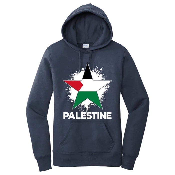 Vintage Palestinian Palestine Flag Gift Women's Pullover Hoodie