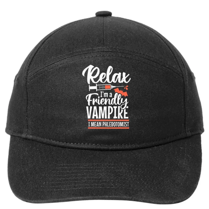 Vampire Phlebotomist Phlebotomy Technician 7-Panel Snapback Hat