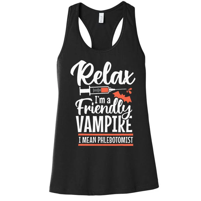 Vampire Phlebotomist Phlebotomy Technician Women's Racerback Tank