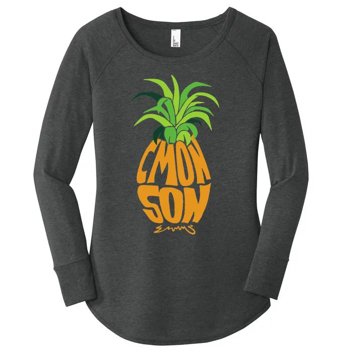 Vintage PSYCH Pineapple of Gus C'mon Son! Crazy Lover Gift Women's Perfect Tri Tunic Long Sleeve Shirt