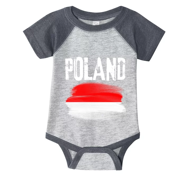 Vintage Poland Polska Polish Flag Souvenir Gift Infant Baby Jersey Bodysuit