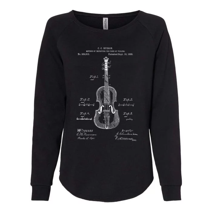 Vintage Patent Print 1888 Violin Player Gift Meaningful Gift Womens California Wash Sweatshirt