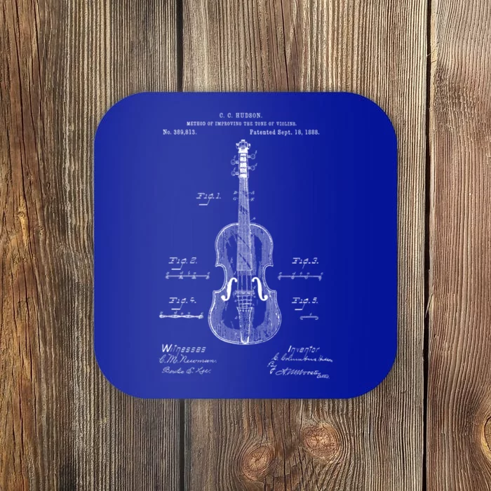 Vintage Patent Print 1888 Violin Player Gift Meaningful Gift Coaster