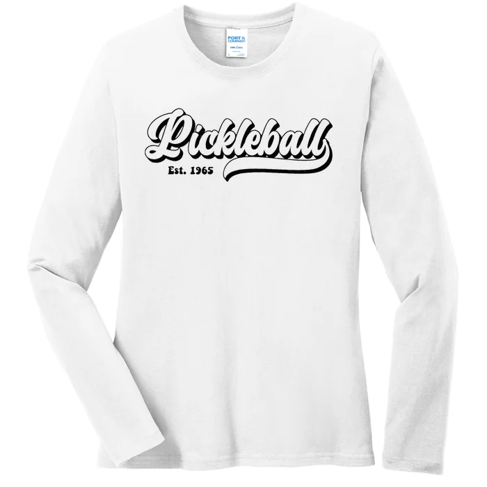 Vintage Pickleball Paddles Est 1965 Ladies Long Sleeve Shirt