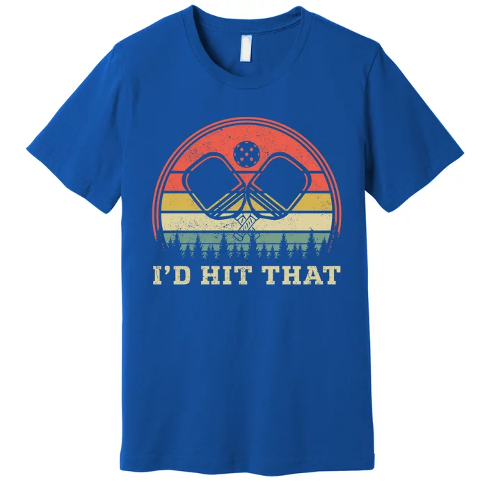 Vintage Pickleball Player Funny ID Hit That Retro Gift Premium T-Shirt