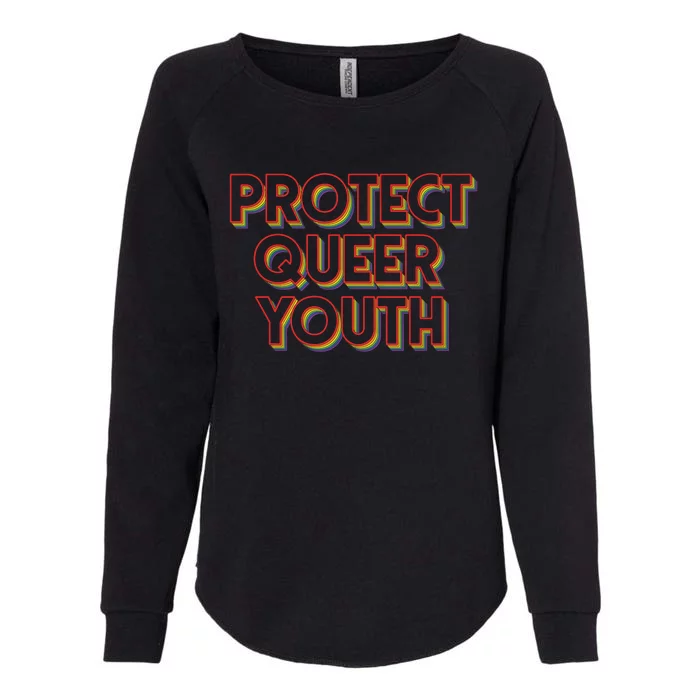 Vintage Protect Queer Rainbow Lgbt Rights Pride Womens California Wash Sweatshirt