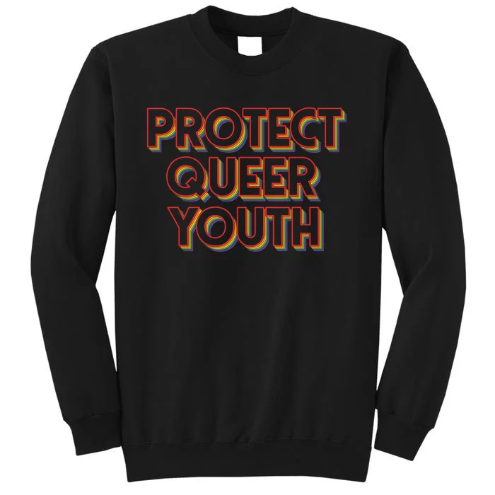 Vintage Protect Queer Rainbow Lgbt Rights Pride Tall Sweatshirt