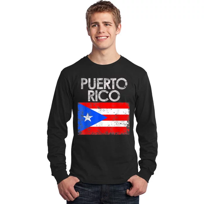 Vintage Puerto Rico Puerto Rican Flag Pride Gift Tall Long Sleeve T-Shirt