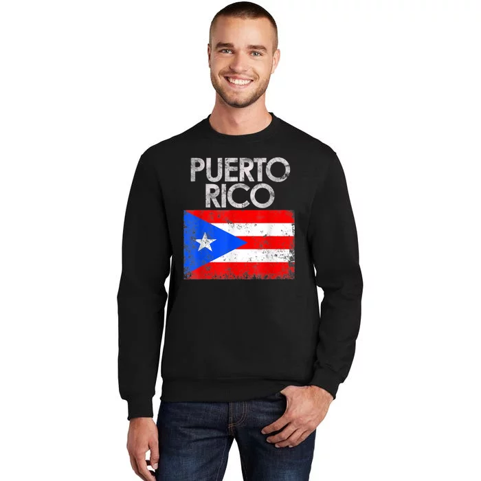 Vintage Puerto Rico Puerto Rican Flag Pride Gift Tall Sweatshirt