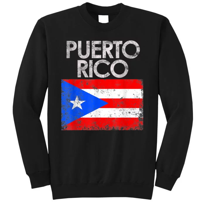 Vintage Puerto Rico Puerto Rican Flag Pride Gift Tall Sweatshirt