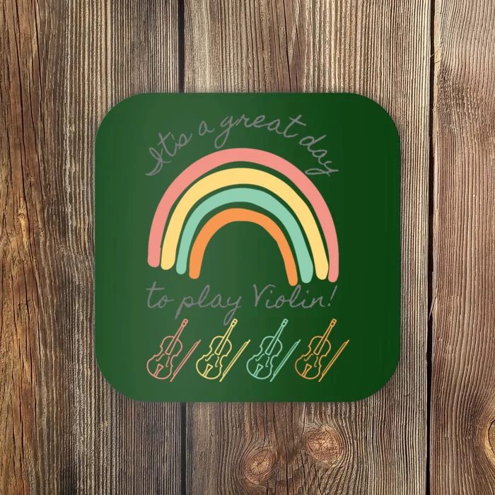 Violin Player Rainbow Design Coaster