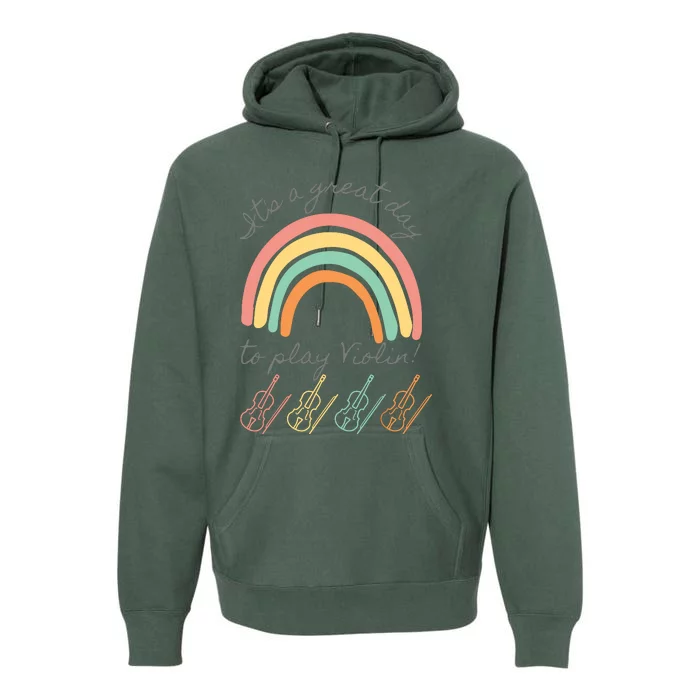 Violin Player Rainbow Design Premium Hoodie