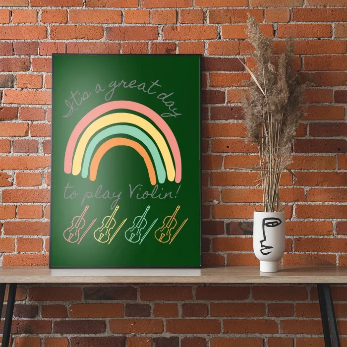 Violin Player Rainbow Design Poster