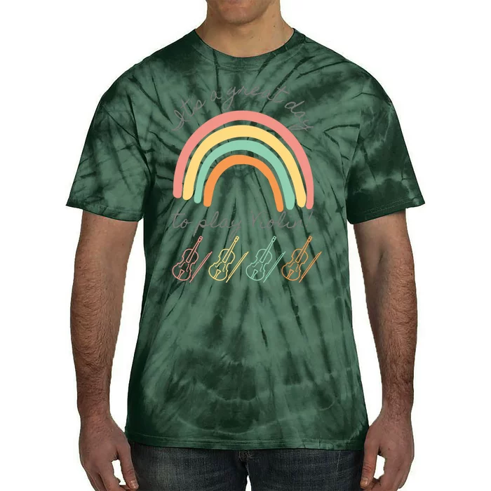 Violin Player Rainbow Design Tie-Dye T-Shirt