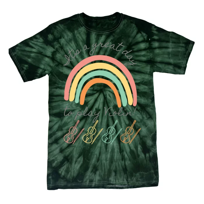 Violin Player Rainbow Design Tie-Dye T-Shirt