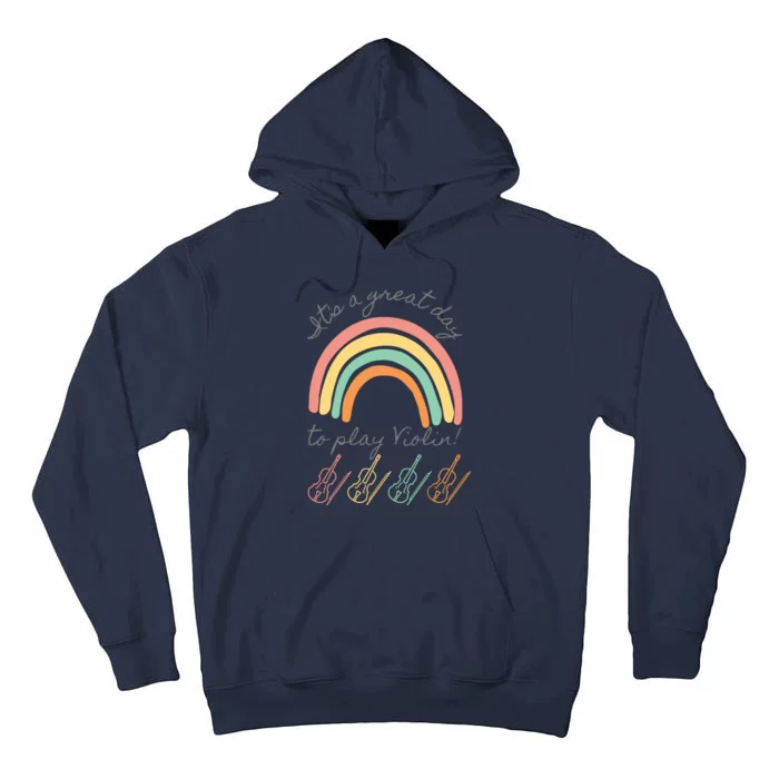 Violin Player Rainbow Design Tall Hoodie