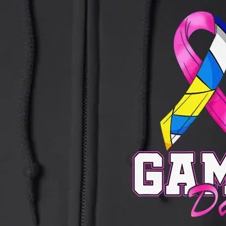 Volleyball Pink Ribbon Breast Cancer Awareness Sport Gift Full Zip Hoodie