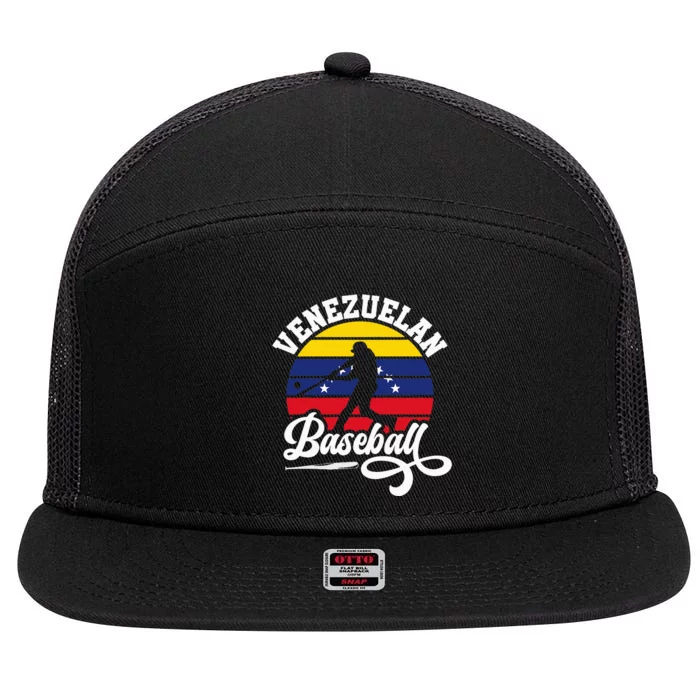 Venezuela Pride Roots Baseball Player Retro Softball 7 Panel Mesh Trucker Snapback Hat