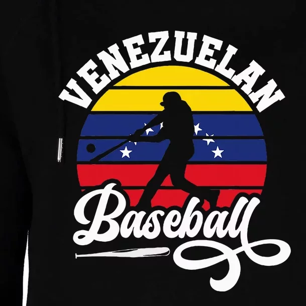 Venezuela Pride Roots Baseball Player Retro Softball Womens Funnel Neck Pullover Hood