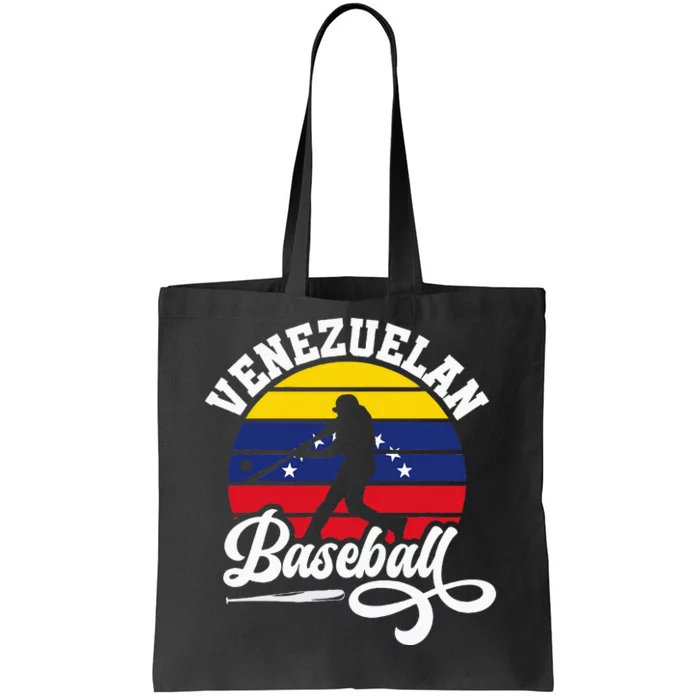 Venezuela Pride Roots Baseball Player Retro Softball Tote Bag