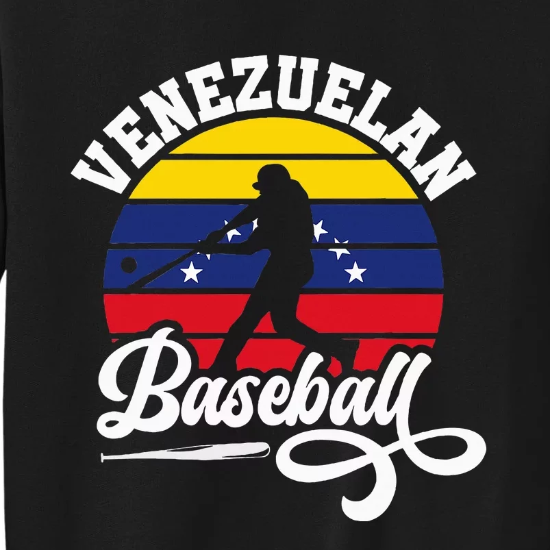 Venezuela Pride Roots Baseball Player Retro Softball Tall Sweatshirt