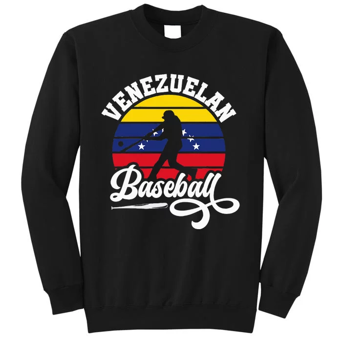 Venezuela Pride Roots Baseball Player Retro Softball Tall Sweatshirt