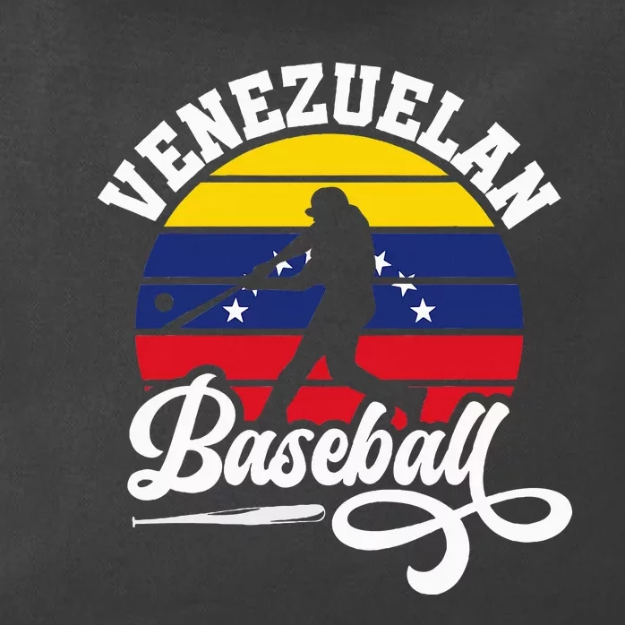 Venezuela Pride Roots Baseball Player Retro Softball Zip Tote Bag