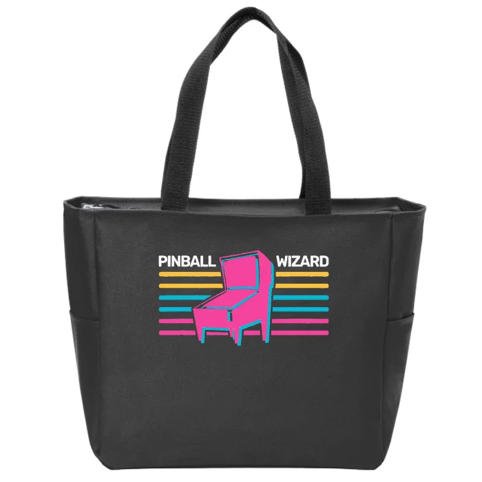 vintage pinball retro game pinball wizard Zip Tote Bag