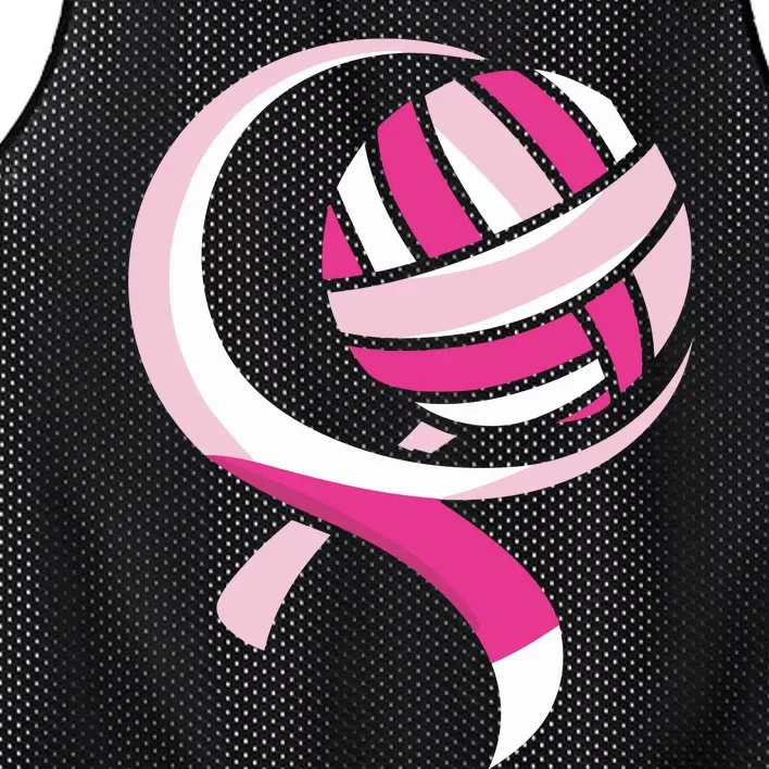 Volleyball Pink Ribbon Cool Breast Cancer Awareness Gifts Mesh Reversible Basketball Jersey Tank