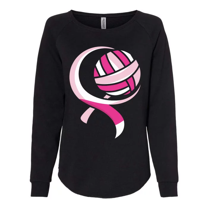 Volleyball Pink Ribbon Cool Breast Cancer Awareness Gifts Womens California Wash Sweatshirt