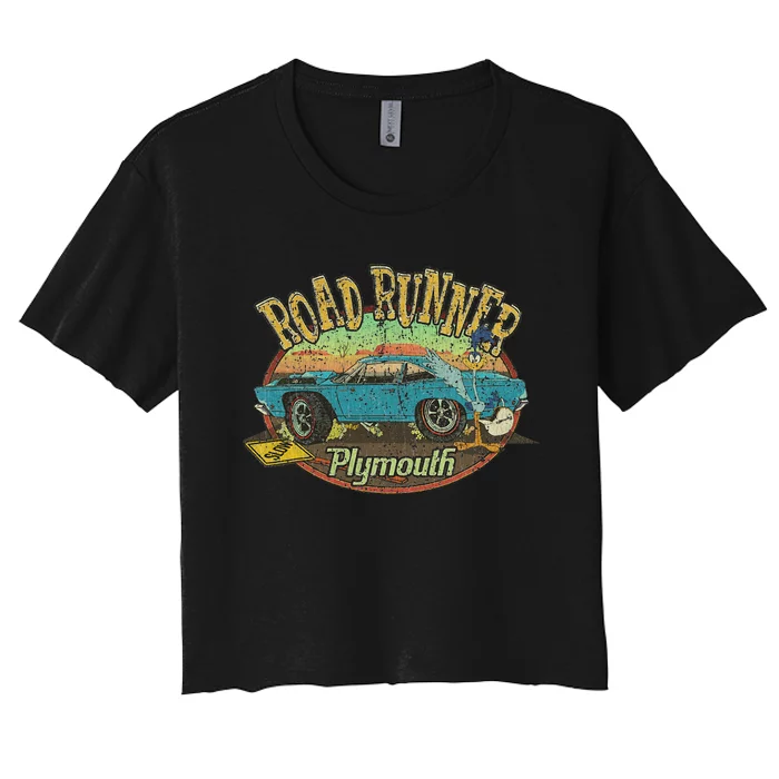 Vintage Plymouth's Road Runner 1968 Classic Car Gift Women's Crop Top Tee