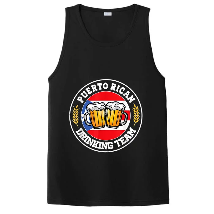 Vintage Puerto Rican Flag Beer Puerto Rican Drinking Team Performance Tank