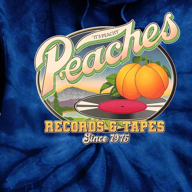 Vintage Peaches Records And Tapes Since 1975 Tie Dye Hoodie