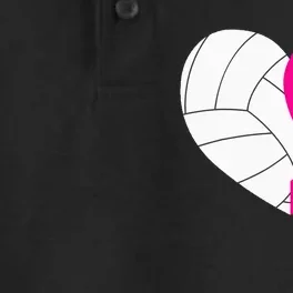 Volleyball Pink Ribbon Cool Breast Cancer Awareness Gifts Dry Zone Grid Performance Polo