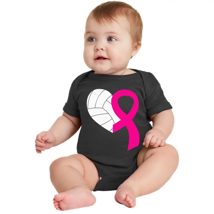 Volleyball Pink Ribbon Cool Breast Cancer Awareness Gifts Baby Bodysuit