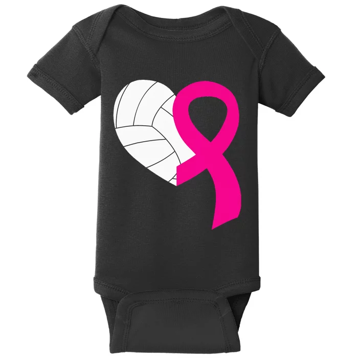 Volleyball Pink Ribbon Cool Breast Cancer Awareness Gifts Baby Bodysuit