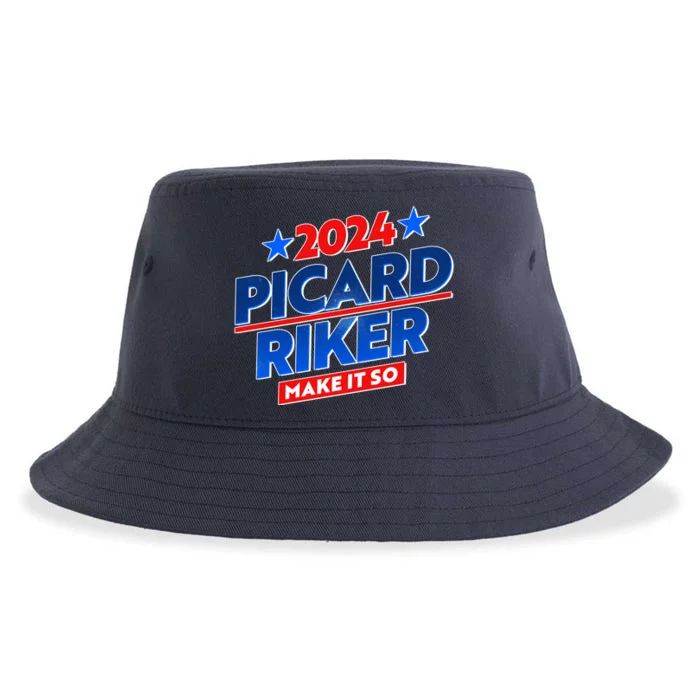 Vote Picard Riker Make It So 2024 Election Sustainable Bucket Hat