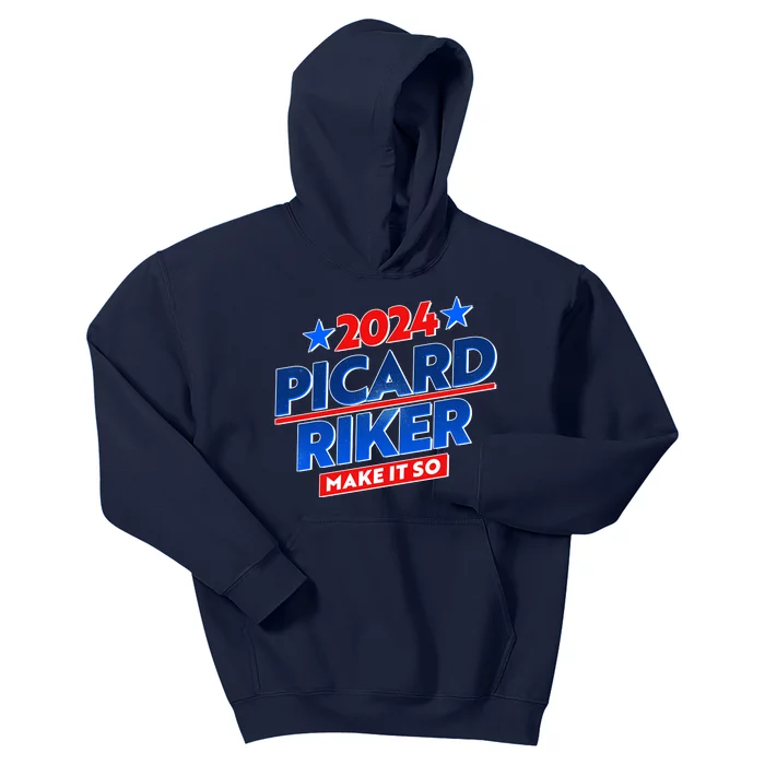 Vote Picard Riker Make It So 2024 Election Kids Hoodie