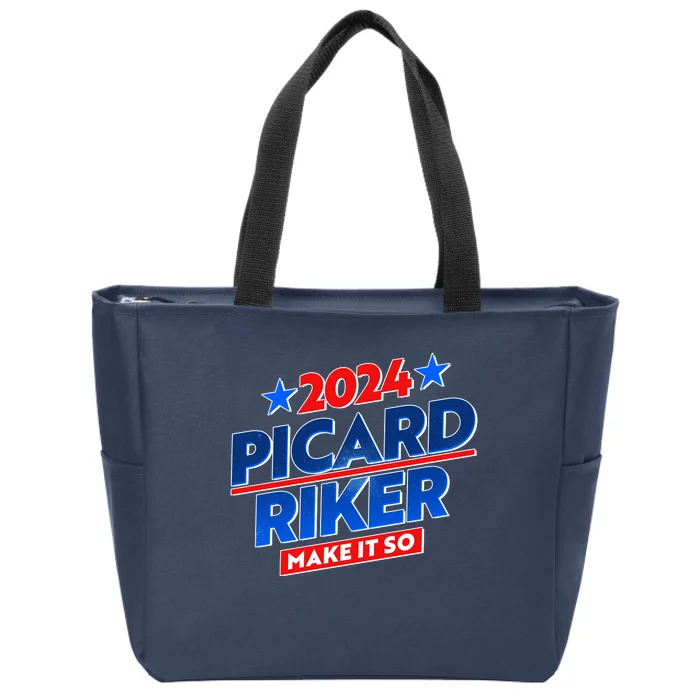 Vote Picard Riker Make It So 2024 Election Zip Tote Bag