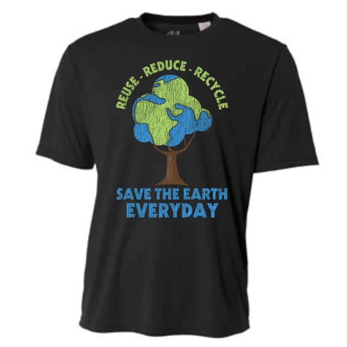 Vintage Planet Reuse Reduce Recycle Environtal Earth Day Meaningful Gift Cooling Performance Crew T-Shirt