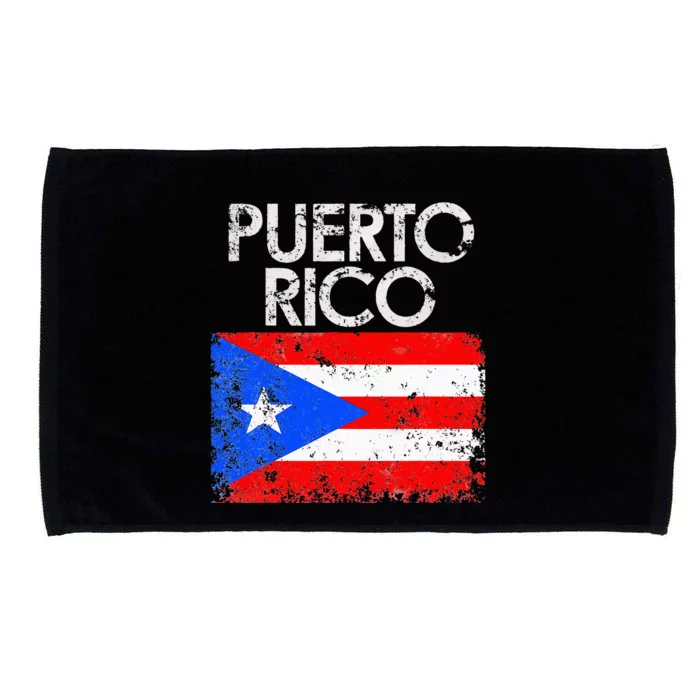 Vintage Puerto Rico Puerto Rican Flag Pride Gift Microfiber Hand Towel