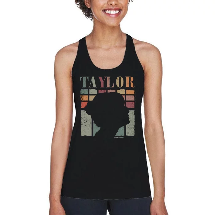 Vintage Personalized Retro Taylor First Name Women's Racerback Tank