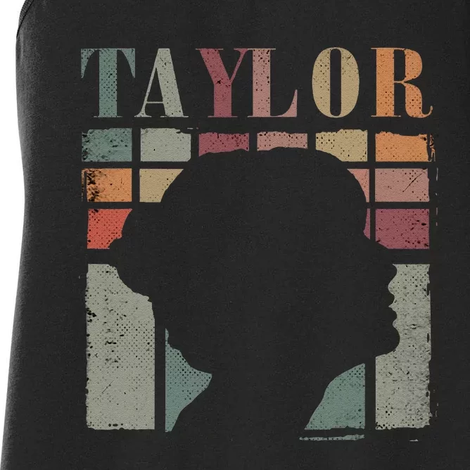 Vintage Personalized Retro Taylor First Name Women's Racerback Tank