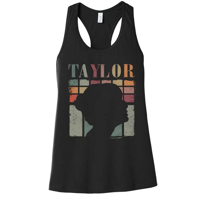 Vintage Personalized Retro Taylor First Name Women's Racerback Tank