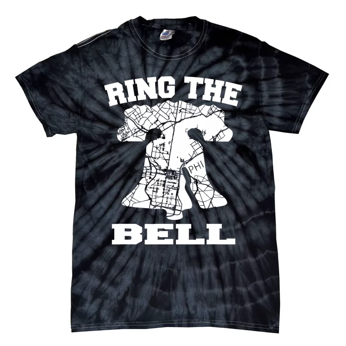 Vintage Philly Ring The Bell Philadelphia Street Map Liberty Tie-Dye T-Shirt