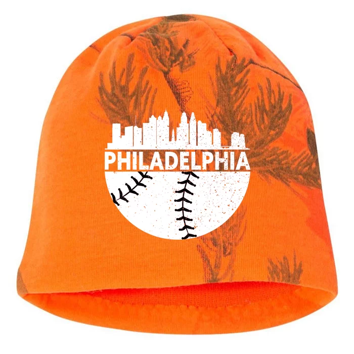 Vintage Philadelphia Skyline Baseball Retro Cityscap Kati - Camo Knit Beanie