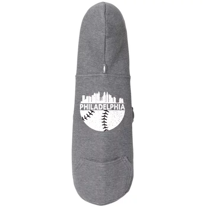 Vintage Philadelphia Skyline Baseball Retro Cityscap Doggie 3-End Fleece Hoodie