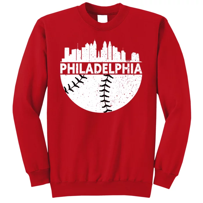 Vintage Philadelphia Skyline Baseball Retro Cityscap Sweatshirt