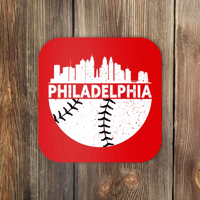 Vintage Philadelphia Skyline Baseball Retro Cityscap Coaster